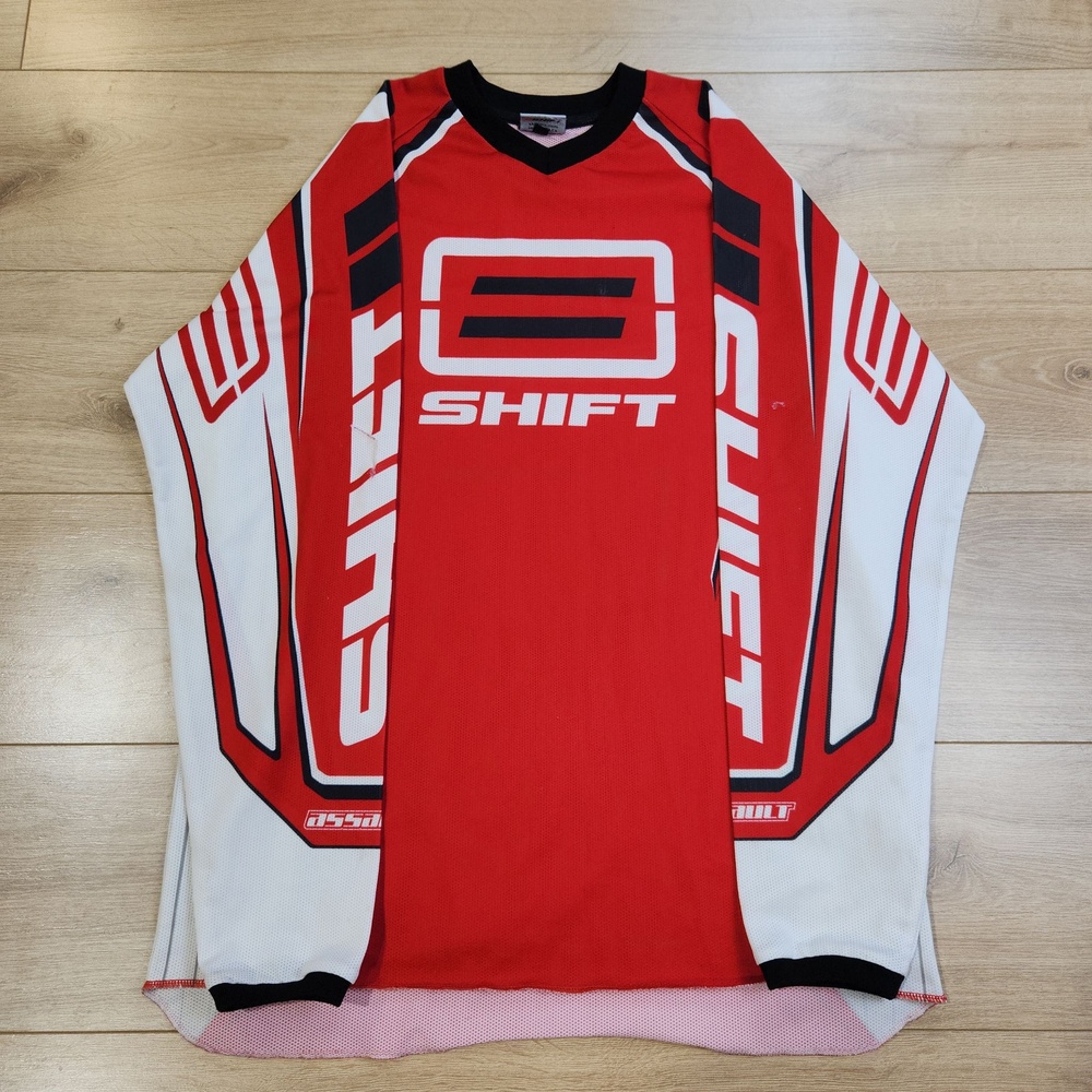 Shift Jersey Shirt Mens Medium Red Long Sleeve Motocross MX Dirt Bike Top